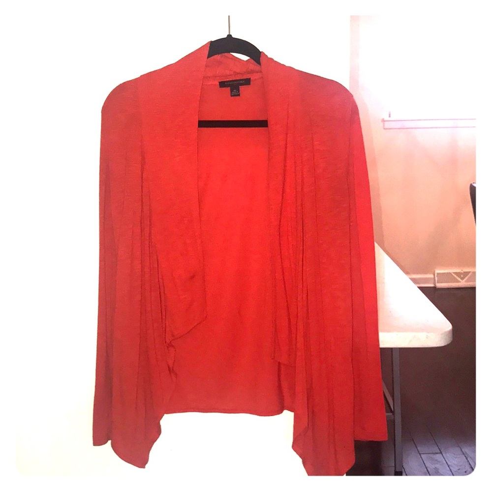 Open cardigan tunic with waterfall hem